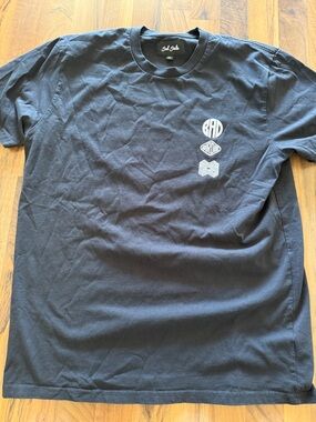 Bad Birdie Black Short-Sleeve Tee with Stacked White Logos